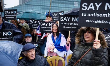 A ‘say no to antisemitism’ rally in Manchester in 2018