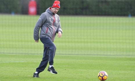 Arsenal manager Arsene Wenger during a training session at Colney this week.