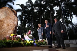 The Turnbulls ended the weekend with the member for Herbert, Ewen Jones, laying a wreath at the Black Hawk memorial in Townsville to commemorate the helicopter crash which took 18 lives from the 5th Aviation battalion and the SAS on 12 June 1996.