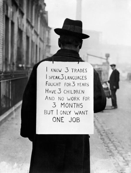 Solo demo … a man looking for work in the 1930s.