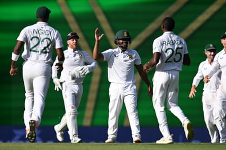 Australia enter history books with Test victory over South Africa inside two days | Australia cricket team 2 Kagiso Rabada celebrates the wicket of Travis Head.