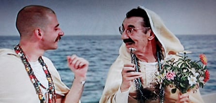Groucho Marx, right, as God.
