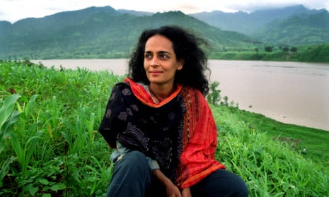 Arundhati Roy at the time of her protests against the building of the Sardar Sarovar Dam in the Narmada Valley in 1999.