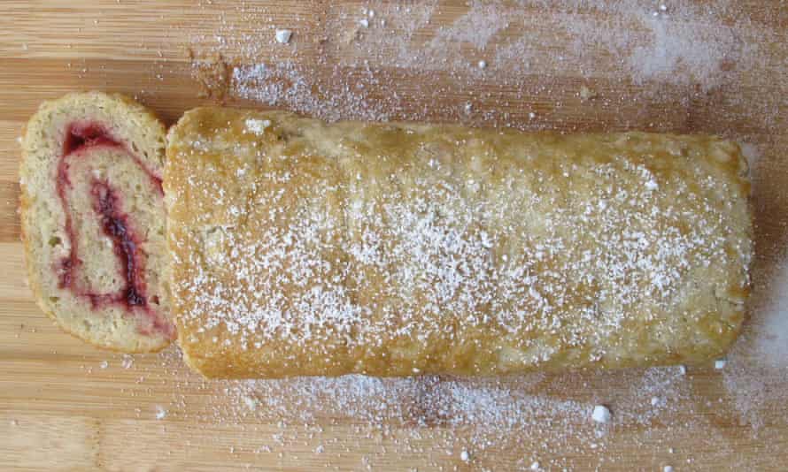 Annie Bell’s swiss roll: dusted with icing sugar