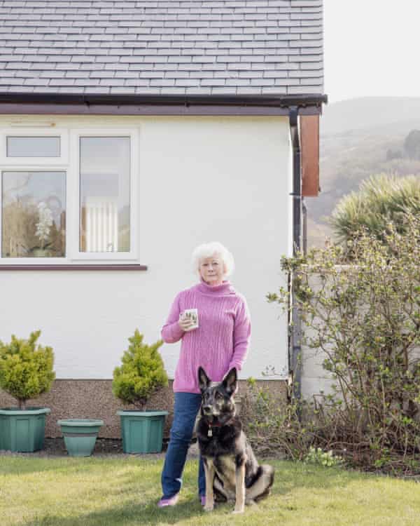 Bev Wilkins and her dog, Lottie, in Fairbourne, north Wales