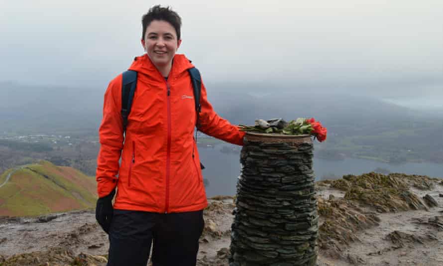 Ella at summit of Catbells in February 2022.