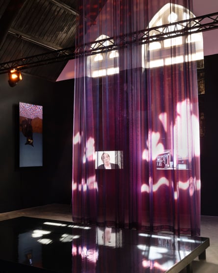 Installation view of Hilary Lloyd’s Very High Frequency at Studio Voltaire, London.