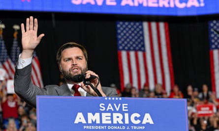 JD Vance speaks at a rally held by Donald Trump in Youngstown, Ohio.