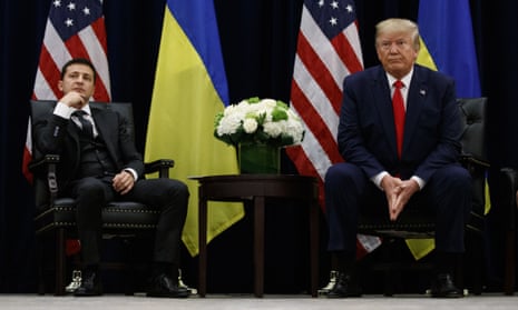 Donald Trump meets with Ukrainian President Volodymyr Zelenskiy during the UN general assembly on Wednesday.