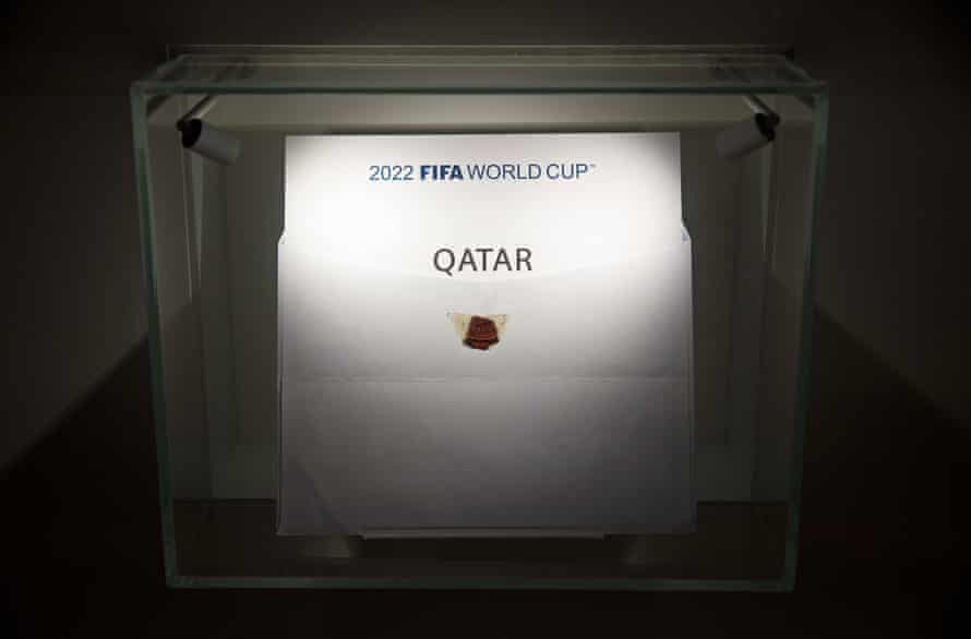 The envelope containing Qatar’s name which FIFA President Sepp Blatter opened in December 2010.