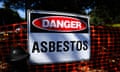 An asbestos warning sign.