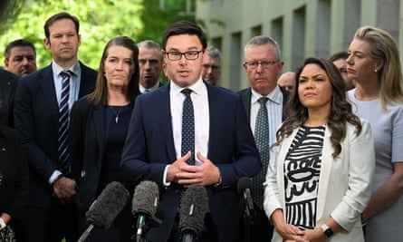 Nationals leader David Littleproud with Nationals members and senators at a press conference at Parliament House in Canberra, Monday, November 28, 2022. (AAP Image/Mick Tsikas) NO ARCHIVING