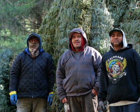 men standing by trees