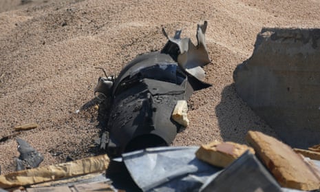 Part of an exploded rocket at a damaged grain terminal in Ukraine’s Odesa region on Friday