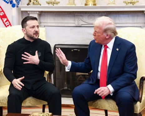 Volodymyr Zelenskyy and Donald Trump clash in the Oval Office on 28 February 2025.
