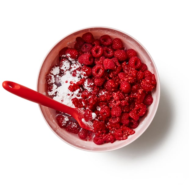 Macerate and mix raspberries with sugar.