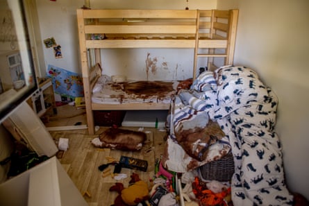 Bloodstains on a child’s bed