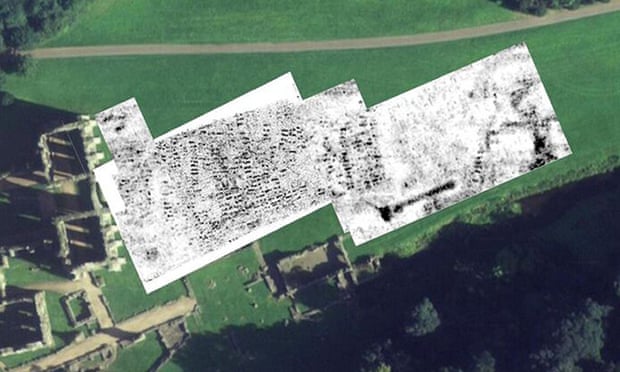Ground-penetrating radar images from Fountains Abbey