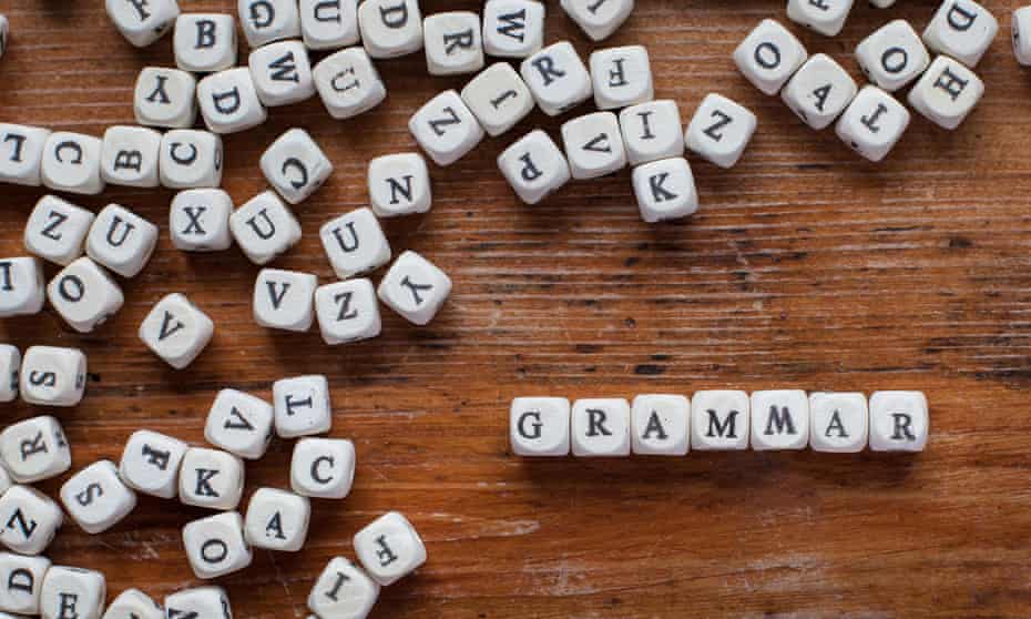 grammar, word from wooden letters