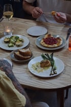 Sharing plates on a table at The Jane Eyre, Manchester