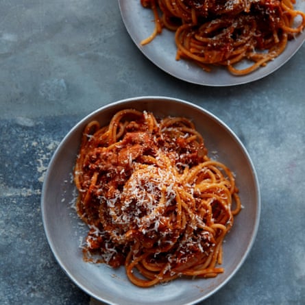 Anna Jones’s puy lentil spaghetti bolognese.