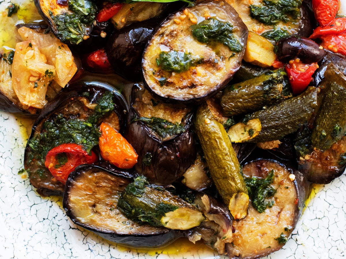 Nigel Slater's recipes for braised aubergines, and deep-fried