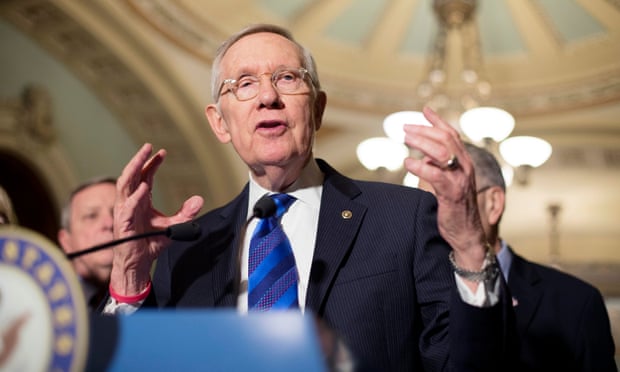 Harry Reid speaks during a news conference in the US Capitol building.