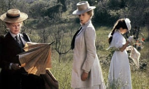 Judi Dench (Miss Lavish), Maggie Smith (Charlotte Bartlett) and Helena Bonham Carter (Lucy Honeychurch) in the 1985 film of A Room With a View.