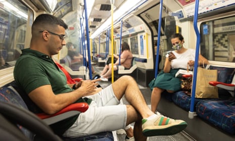 Commuters on the London underground.