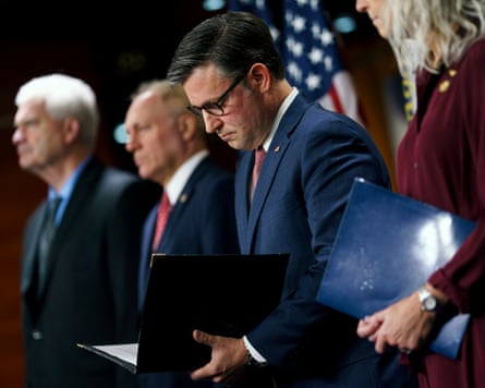US House Speaker Mike Johnson holds presser at US Capitolepa12253641 US House Speaker Mike Johnson attends a press conference at the US Capitol in Washington, DC, USA, 22 July 2025. EPA/WILL OLIVER