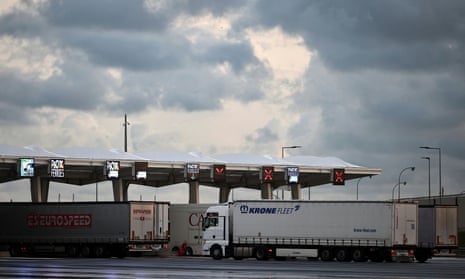 Lorries in Calais.
