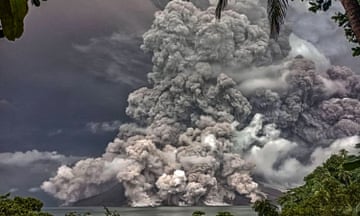 Mt Ruang volcano spews lava and volcanic ash