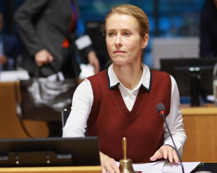 The EU’s chief diplomat, Kaja Kallas, at a meeting of the foreign affairs council in Luxembourg this week.