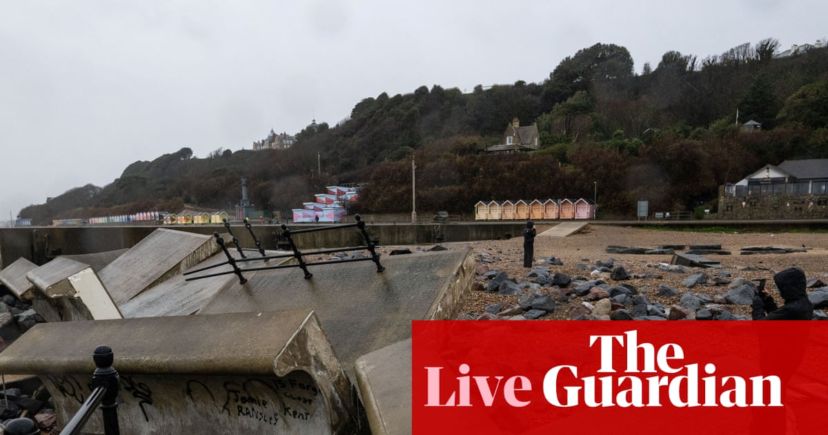Storm Goretti: rail services suspended, flights cancelled and schools closed across UK – as it happened