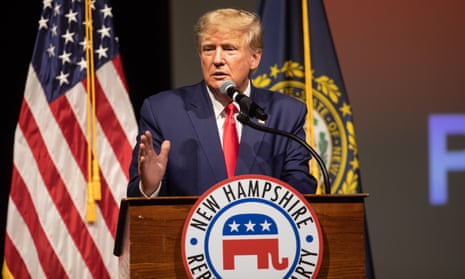 Donald Trump speaks at the annual meeting of the New Hampshire Republican State Committee on 28 January.