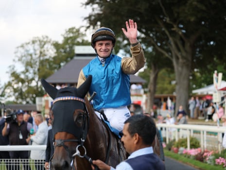 Jockey Callum Rodriguez after riding Archivist to victory.