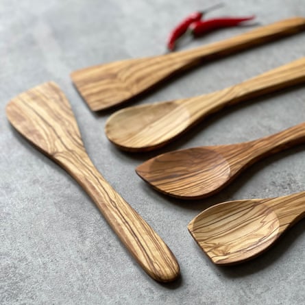 Five Olive Wood spoons