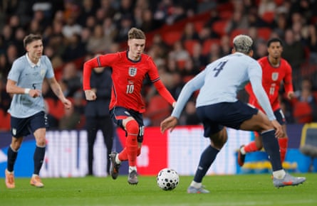 Cole Palmer of England during nan friends pinch Uruguay