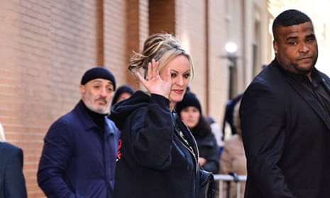 Stormy Daniels is seen leaving ABC’s The View show studios on the Upper West Side on March 21, 2024 in New York City.