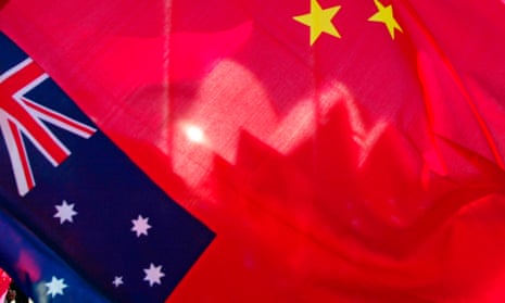 Australian and  Chinese flags