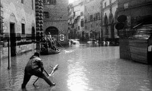 A flooded street in Florence.
