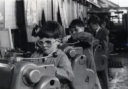 Schoolboys doing metalwork, early 1960s