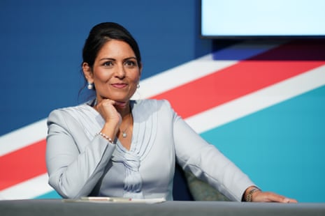 Priti Patel speaking at a fringe meeting at the Tory conference today.