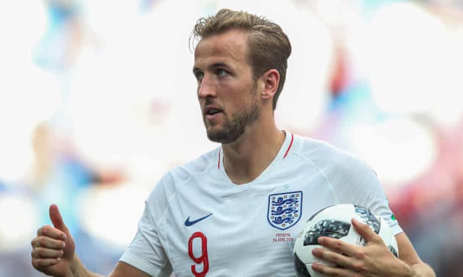 Harry Kane with the match ball after his hat-trick against Panama took him top of the World Cup scoring charts.