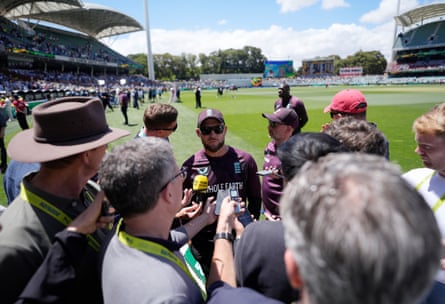 England head coach Brendon McCullum talks to the media