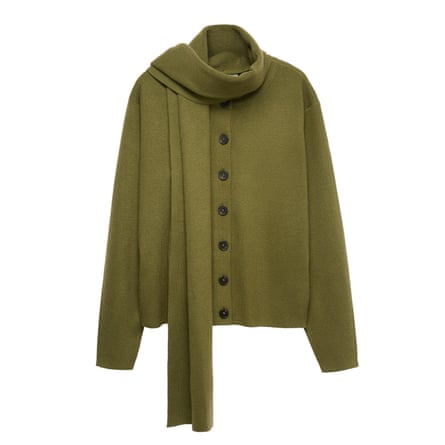 M&S air yarn scarf neck cardigan