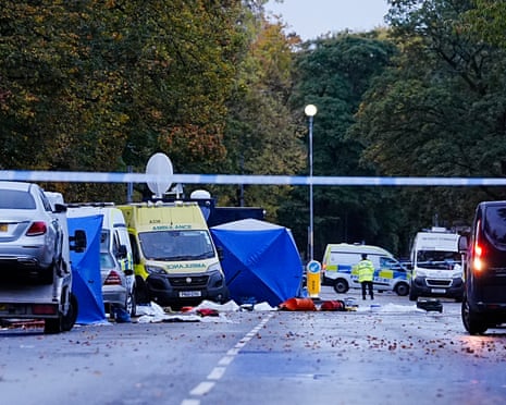 The scene in Crumpsall on Friday morning