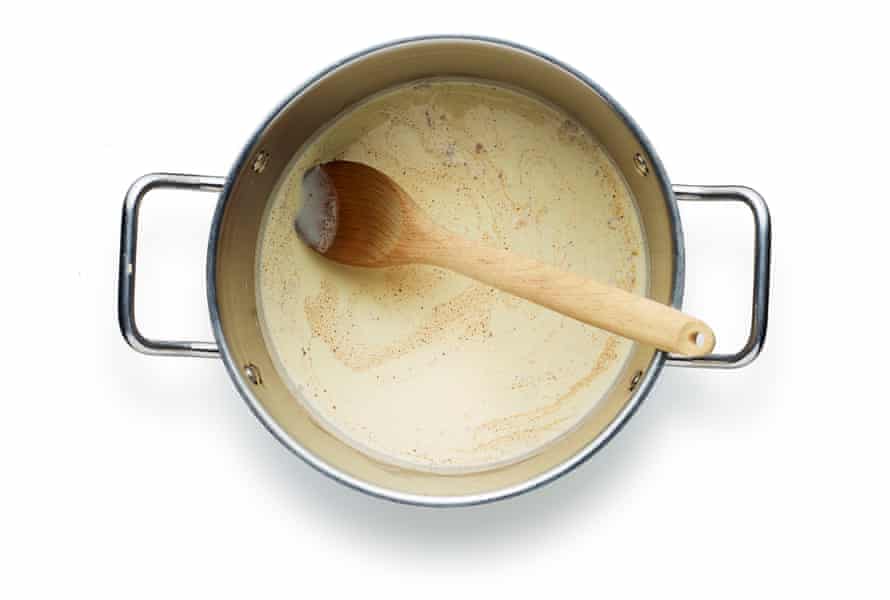 How to make gratin dauphinois – recipe | Food 4 Felicity Cloake’s masterclass – dauphinois potatoes_04: cream and milk.