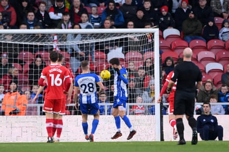 Adam Lallana of Brighton & Hove Albion scores the team's second goal.