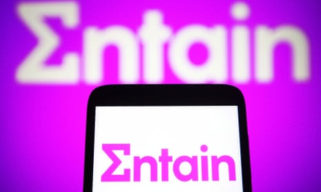 Entain logo on a smartphone
